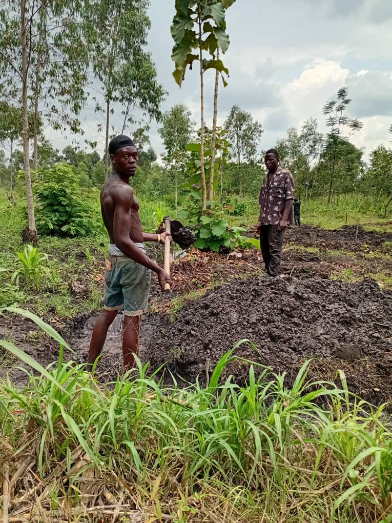 The crew moving soil as earthworks continue